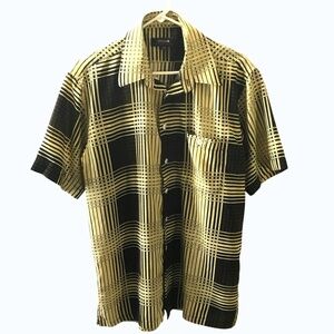 Berkam Geometric Print Button-Up Shirt Short Sleeve Men’s M/L